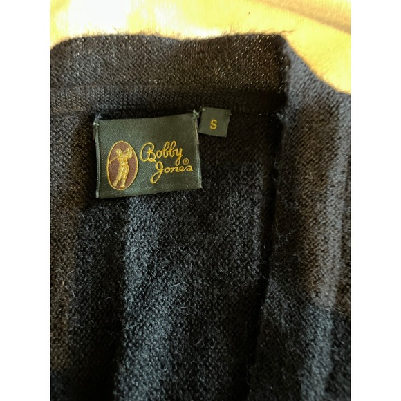 Bobby Jones Golf‎ Vest Mens Small V-Neck Alpaca Wool  Sleeveless Black Sweater - Picture 3 of 4